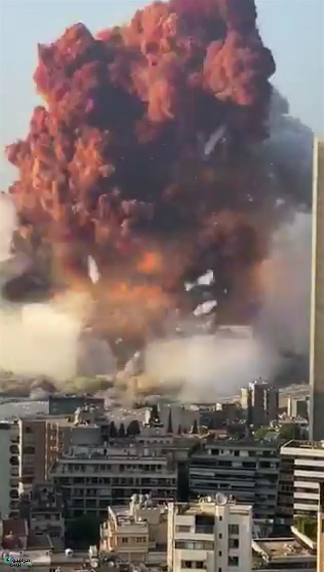 لقطات للحظة انفجار مرفأ بيروت وحجم الدمار وعدد الشهداء والجرحى وأول تغليق لرئيس الحكومة 