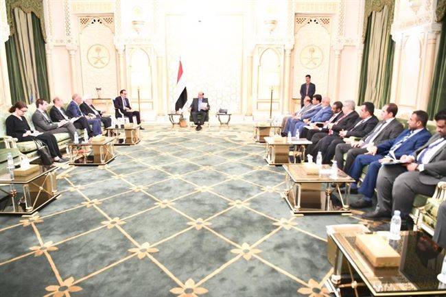 أبرز ماقاله الرئيس اليمني خلال لقاءه بالمبعوث الاممي الى اليمن بالرياض